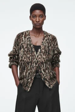 Fashion COS ŻAKARDOWY KARDIGAN Z MOHEREM W LAMPARCIE CĘTKI