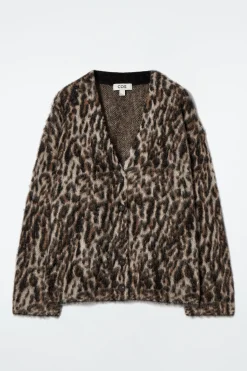 Fashion COS ŻAKARDOWY KARDIGAN Z MOHEREM W LAMPARCIE CĘTKI
