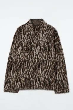 Hot COS ŻAKARDOWY SWETER Z MOHEREM W LAMPARCIE CĘTKI