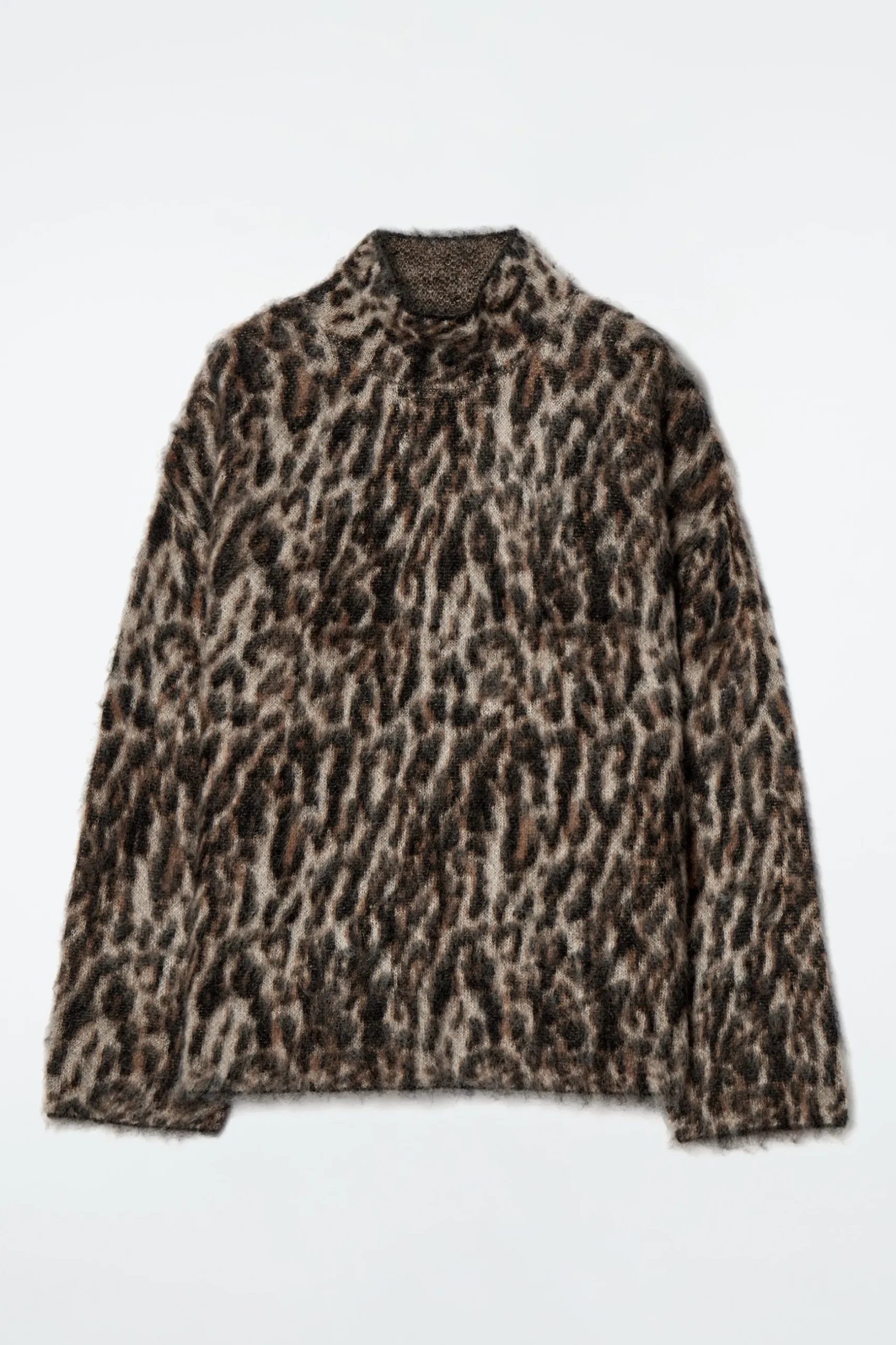 Hot COS ŻAKARDOWY SWETER Z MOHEREM W LAMPARCIE CĘTKI