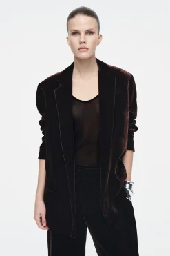 Fashion COS AKSAMITNA MARYNARKA Z DOMIESZKĄ JEDWABIU