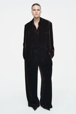 Fashion COS AKSAMITNA MARYNARKA Z DOMIESZKĄ JEDWABIU