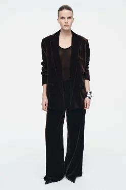 Fashion COS AKSAMITNA MARYNARKA Z DOMIESZKĄ JEDWABIU