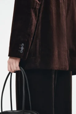 Fashion COS AKSAMITNA MARYNARKA Z DOMIESZKĄ JEDWABIU