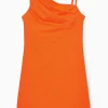 Fashion COS ASYMETRYCZNA DRAPOWANA SUKIENKA MINI