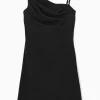Fashion COS ASYMETRYCZNA DRAPOWANA SUKIENKA MINI