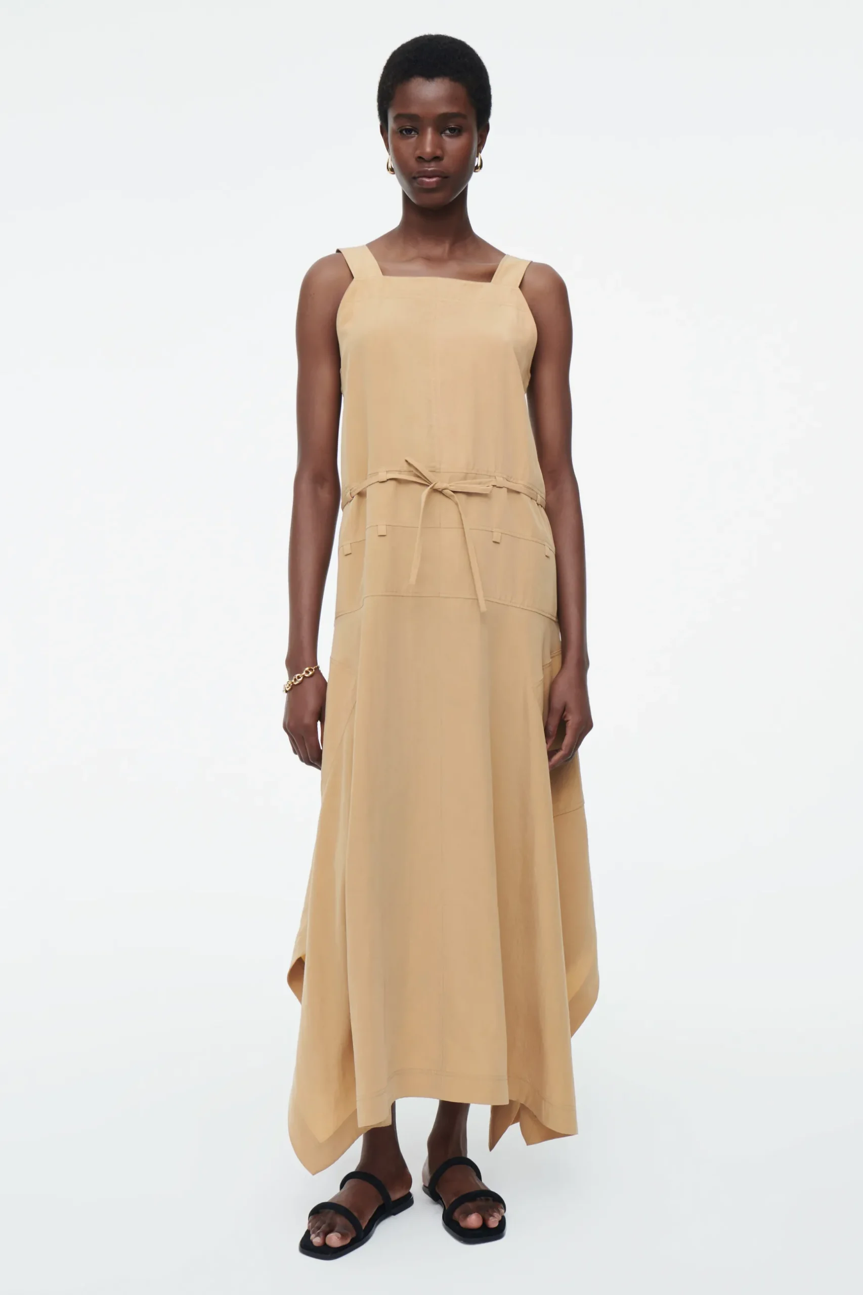 Fashion COS ASYMETRYCZNA SPADOCHRONOWA SUKIENKA MAXI