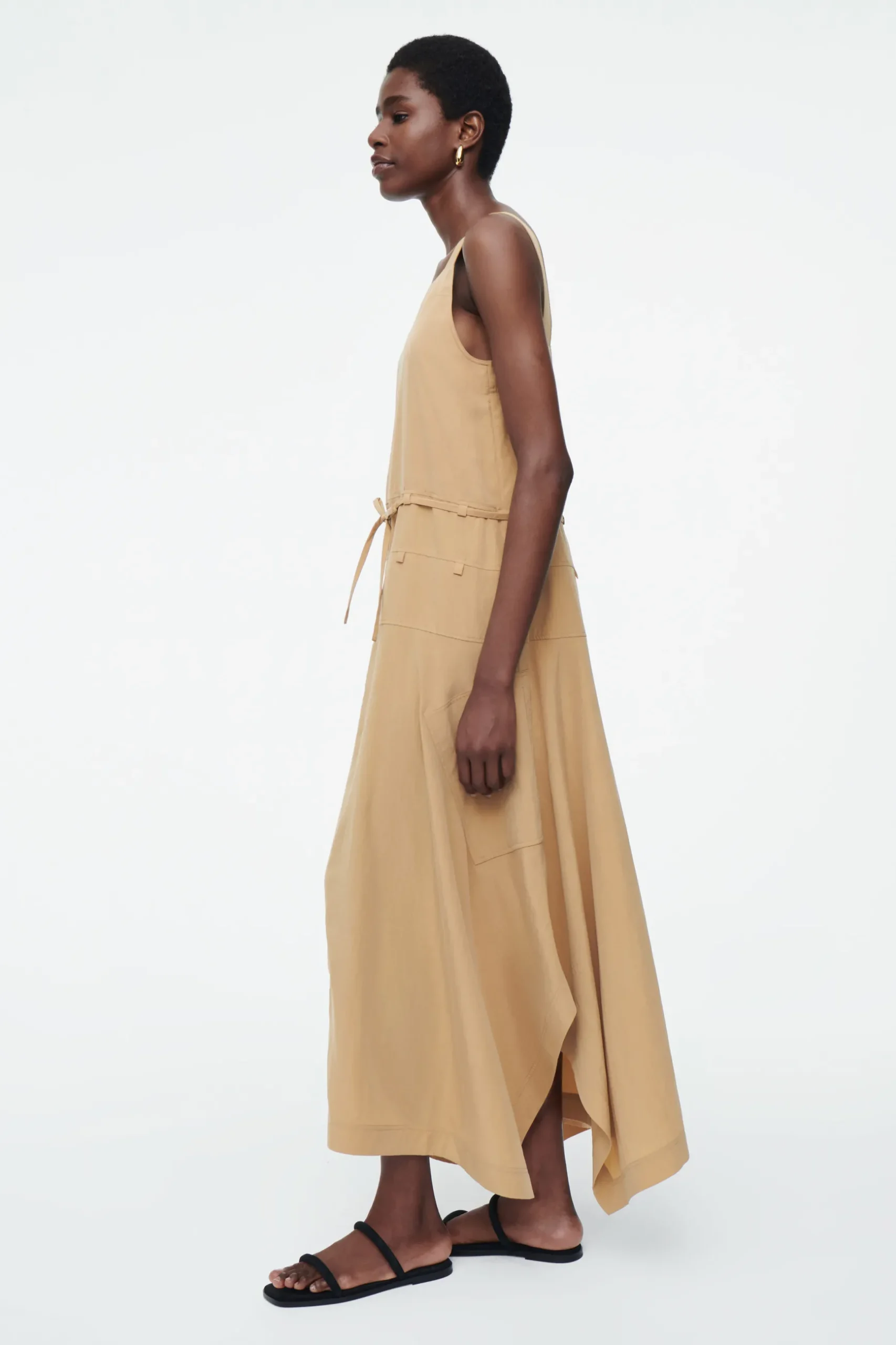 Fashion COS ASYMETRYCZNA SPADOCHRONOWA SUKIENKA MAXI