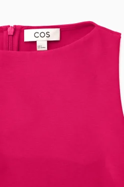 Fashion COS ASYMETRYCZNA SUKIENKA MIDI Z ZEBRANYM MATERIAŁEM