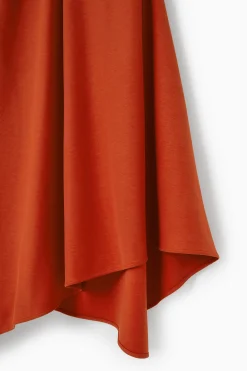 Fashion COS ASYMETRYCZNA SUKIENKA MIDI ZEBRANA W TALII