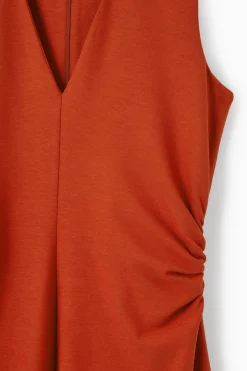 Fashion COS ASYMETRYCZNA SUKIENKA MIDI ZEBRANA W TALII