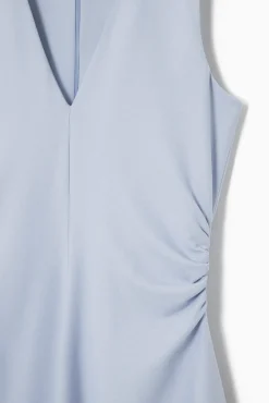 Fashion COS ASYMETRYCZNA SUKIENKA MIDI ZEBRANA W TALII