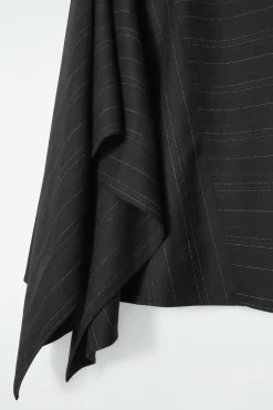 Fashion COS ASYMETRYCZNA WEŁNIANA SPÓDNICA W PRĄŻKI