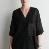 Fashion COS BAWEŁNIANA KOSZULA PLAŻOWA Z WIĄZANIAMI