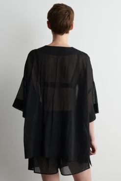 Fashion COS BAWEŁNIANA KOSZULA PLAŻOWA Z WIĄZANIAMI