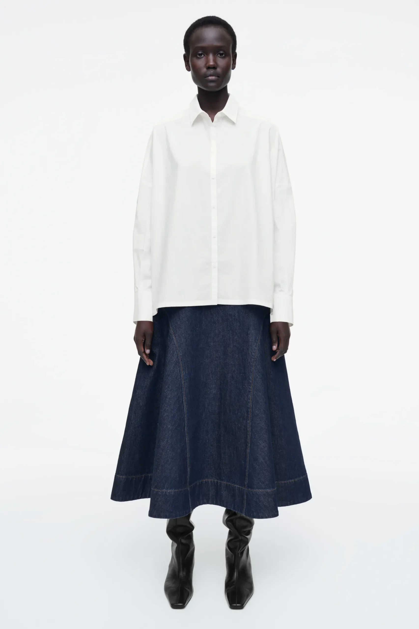 Clearance COS BAWEŁNIANA KOSZULA Z ZAKŁADKĄ – OVERSIZED FIT
