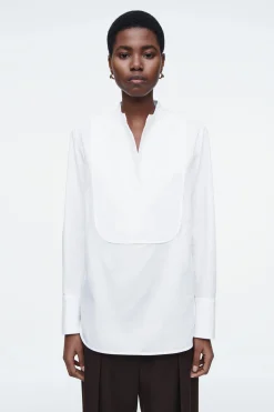 Best COS BAWEŁNIANA SMOKINGOWA KOSZULA – RELAXED FIT