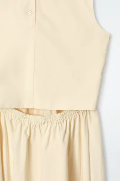 Discount COS BAWEŁNIANA SUKIENKA MAXI Z WYCIĘCIEM NA PLECACH