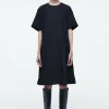 Online COS BAWEŁNIANA SUKIENKA MIDI O KROJU OVERSIZE