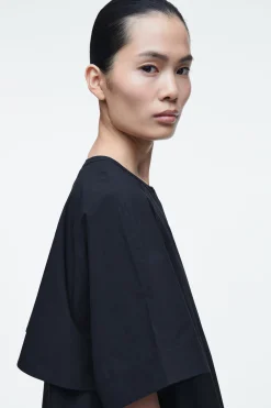 Online COS BAWEŁNIANA SUKIENKA MIDI O KROJU OVERSIZE