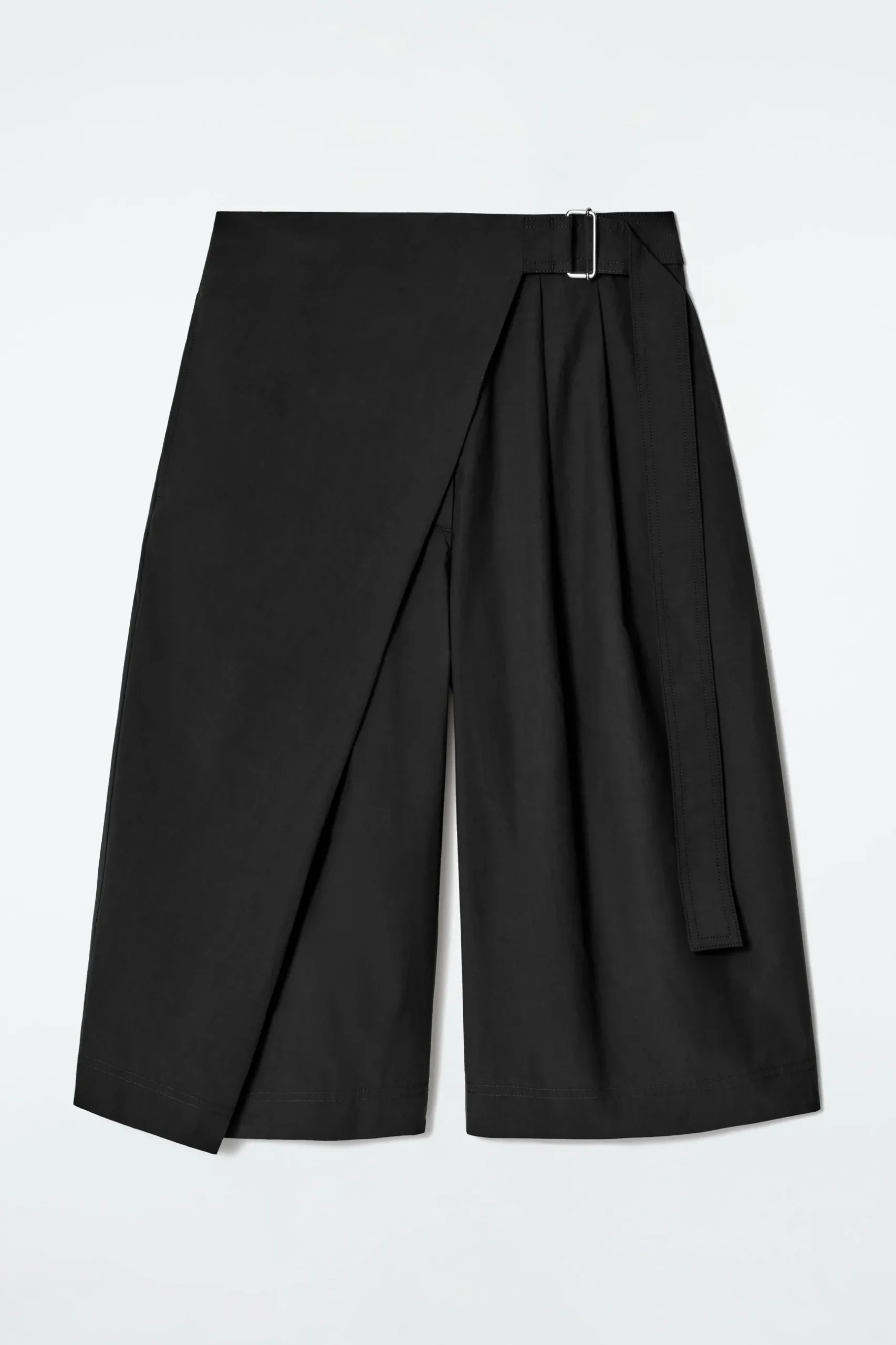 Discount COS BAWEŁNIANE SPODNIE CAPRI Z KOPERTOWYM PRZODEM