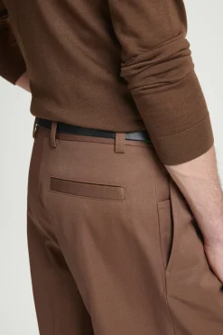 Fashion COS BAWEŁNIANE SPODNIE Z PROSTYMI NOGAWKAMI Brązowy