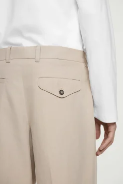 Outlet COS BAWEŁNIANE SPODNIE Z ZAKŁADKAMI Brązowoszary