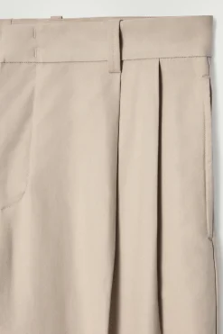 Outlet COS BAWEŁNIANE SPODNIE Z ZAKŁADKAMI Brązowoszary