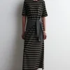Fashion COS BAWEŁNIANO-LNIANA SUKIENKA T-SHIRTOWA MAXI