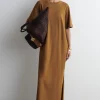 New COS BAWEŁNIANO-LNIANA SUKIENKA T-SHIRTOWA MAXI