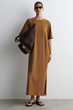 New COS BAWEŁNIANO-LNIANA SUKIENKA T-SHIRTOWA MAXI