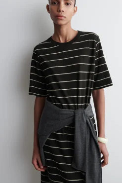 Fashion COS BAWEŁNIANO-LNIANA SUKIENKA T-SHIRTOWA MAXI