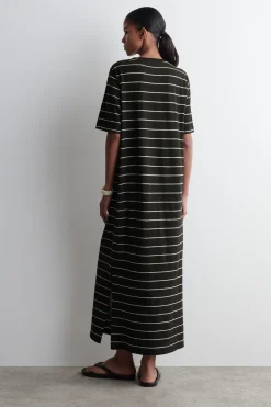 Fashion COS BAWEŁNIANO-LNIANA SUKIENKA T-SHIRTOWA MAXI