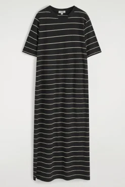 Fashion COS BAWEŁNIANO-LNIANA SUKIENKA T-SHIRTOWA MAXI