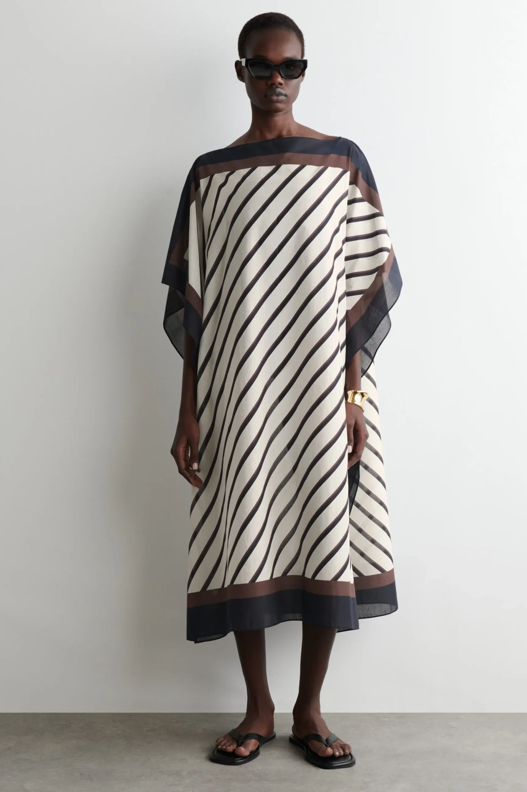 Fashion COS BAWEŁNIANY KAFTAN W PASKI