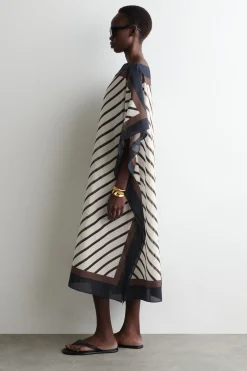 Fashion COS BAWEŁNIANY KAFTAN W PASKI