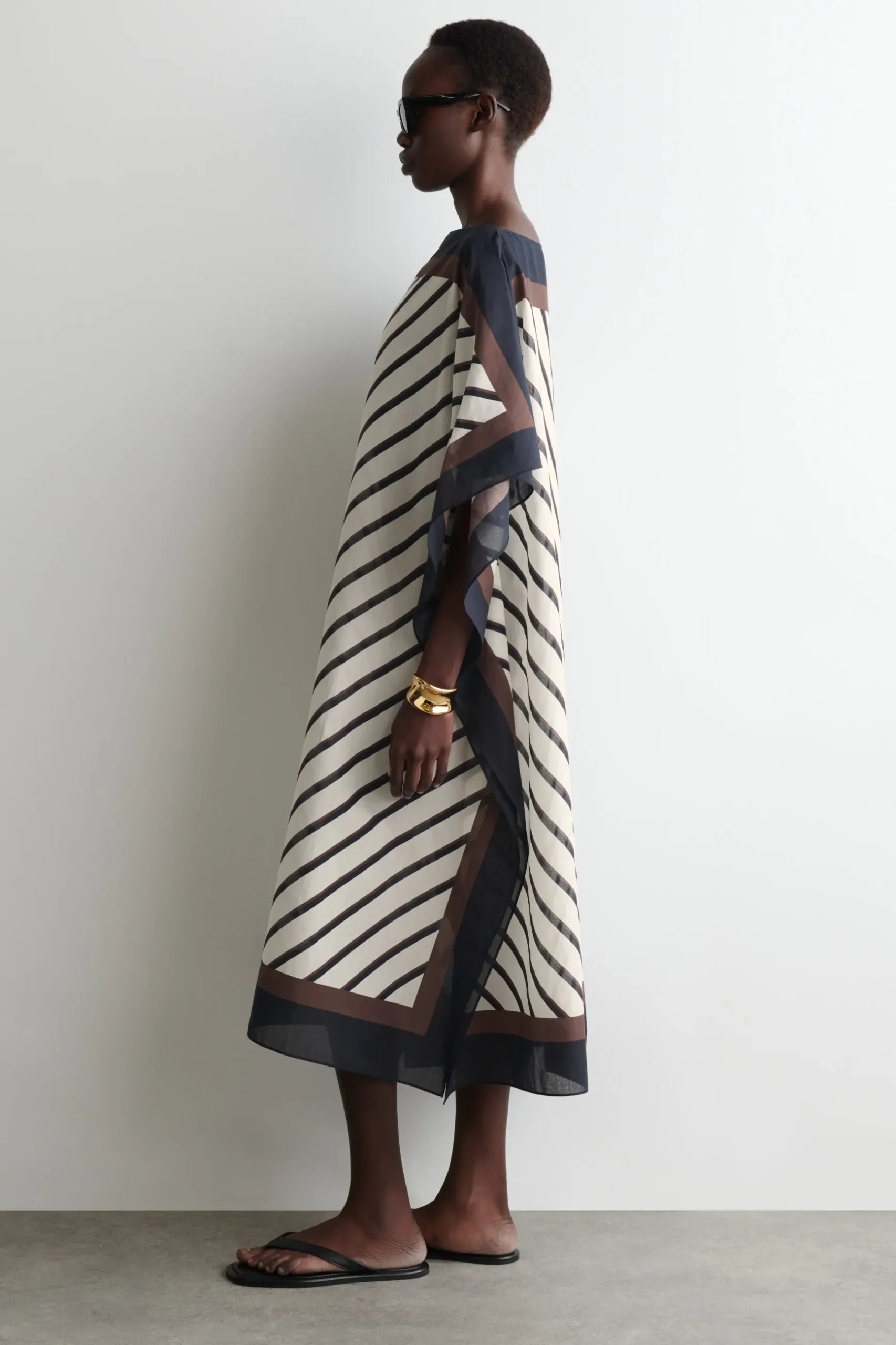 Fashion COS BAWEŁNIANY KAFTAN W PASKI