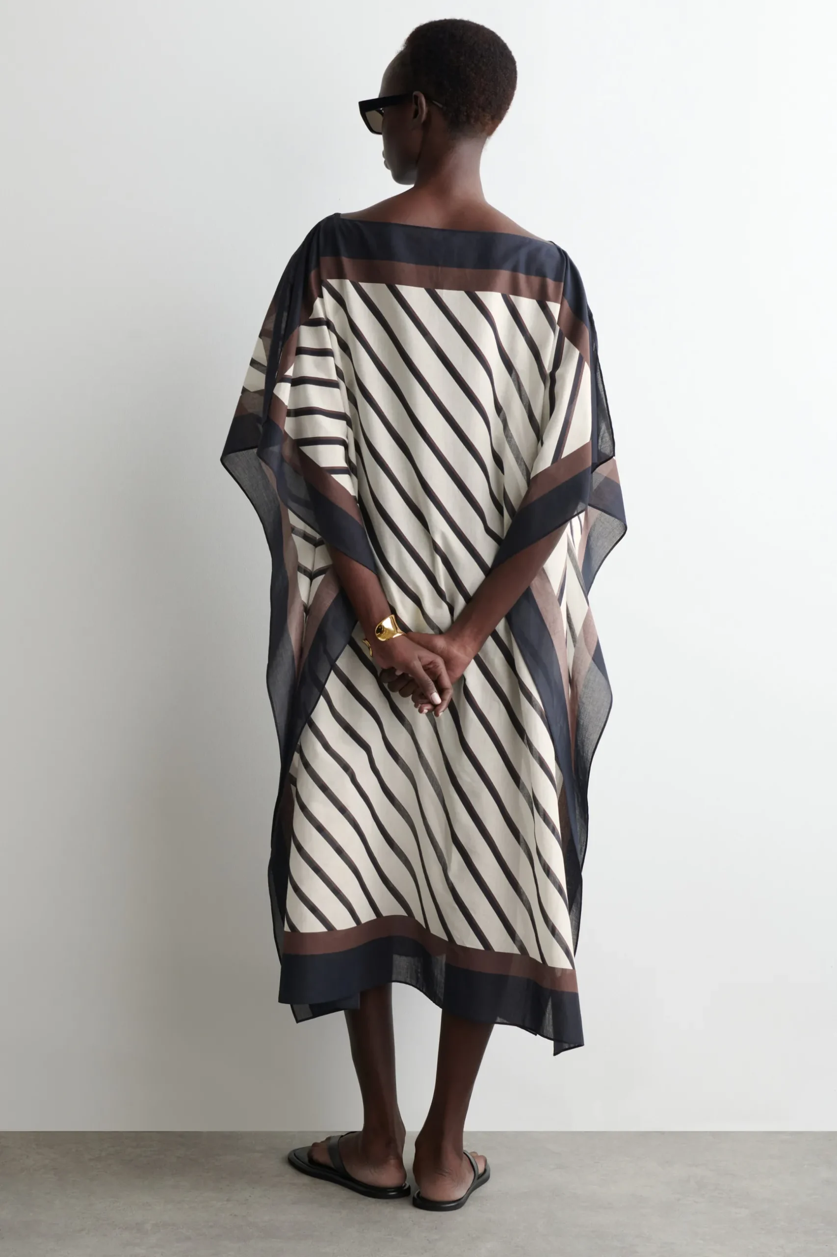Fashion COS BAWEŁNIANY KAFTAN W PASKI