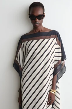 Fashion COS BAWEŁNIANY KAFTAN W PASKI