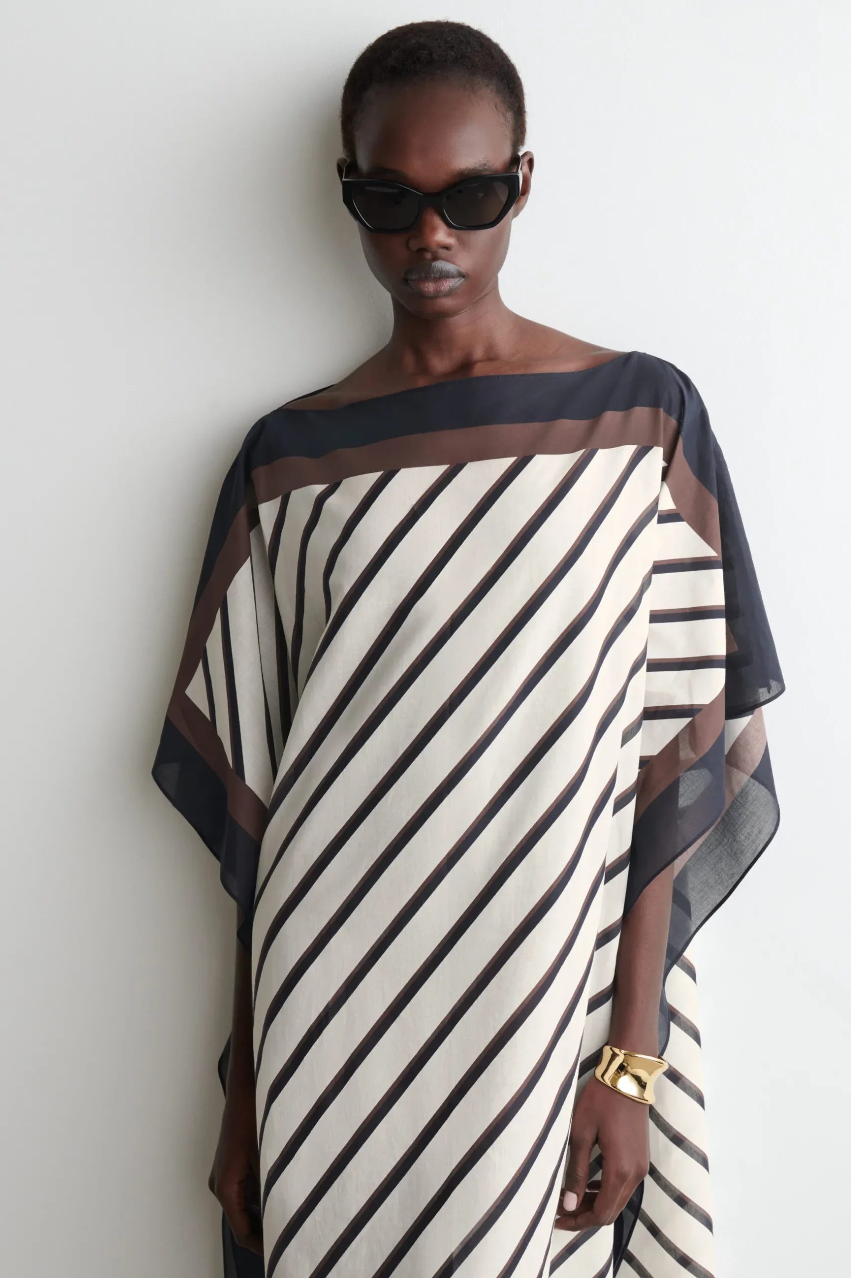 Fashion COS BAWEŁNIANY KAFTAN W PASKI