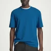 Fashion COS BAWEŁNIANY T-SHIRT – RELAXED FIT Niebieski