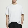 New COS BAWEŁNIANY T-SHIRT – RELAXED FIT Biały