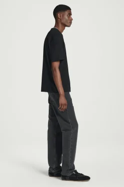 Sale COS BAWEŁNIANY T-SHIRT – RELAXED FIT Czarny