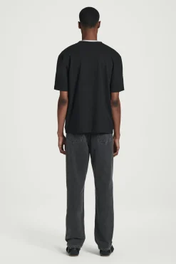 Sale COS BAWEŁNIANY T-SHIRT – RELAXED FIT Czarny
