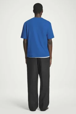 Fashion COS BAWEŁNIANY T-SHIRT – RELAXED FIT Niebieski