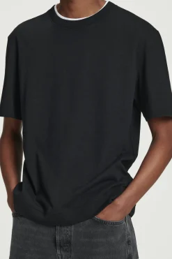 Sale COS BAWEŁNIANY T-SHIRT – RELAXED FIT Czarny