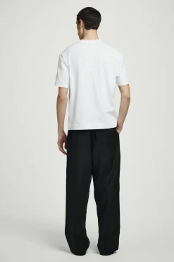 New COS BAWEŁNIANY T-SHIRT – RELAXED FIT Biały