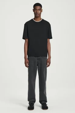 Sale COS BAWEŁNIANY T-SHIRT – RELAXED FIT Czarny