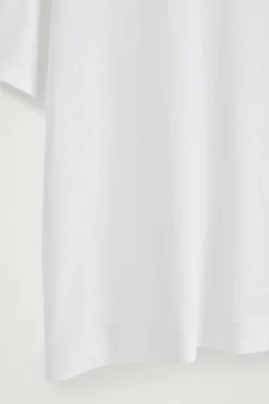 New COS BAWEŁNIANY T-SHIRT – RELAXED FIT Biały