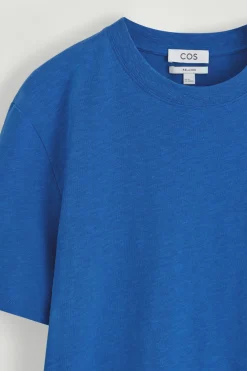 Fashion COS BAWEŁNIANY T-SHIRT – RELAXED FIT Niebieski